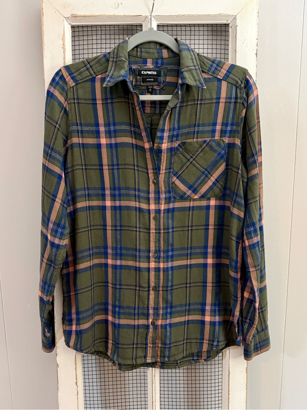Express Plaid Flannel Boyfriend Shirt